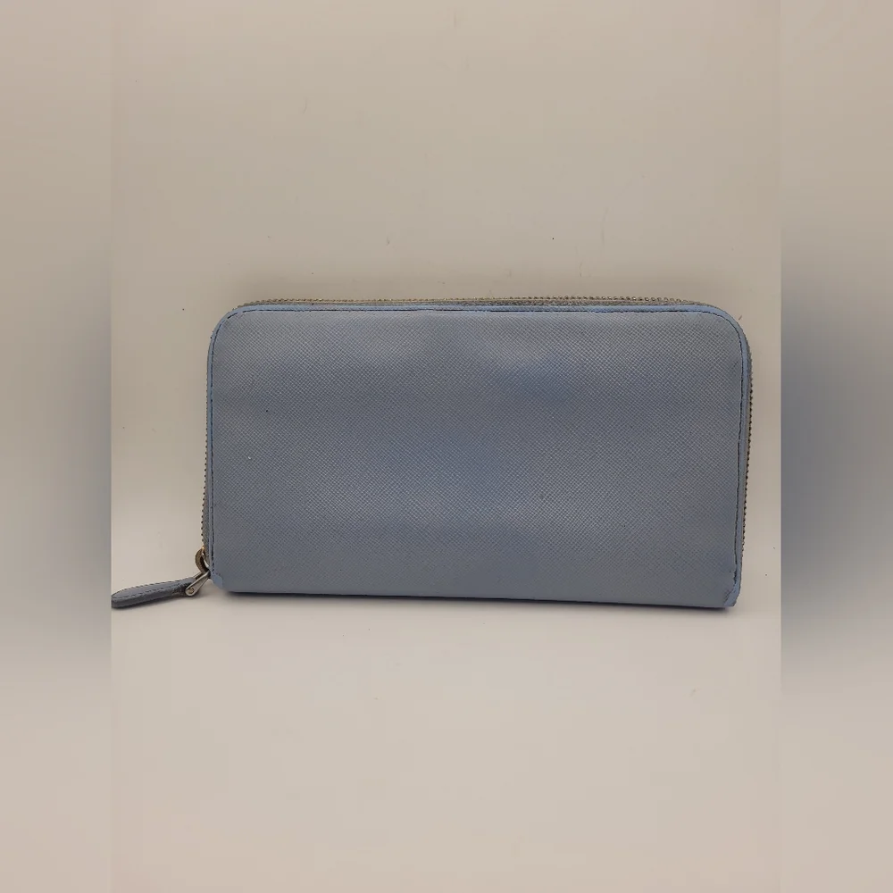 PRADA Saffiano Metal Zip Around Astrale Wallet